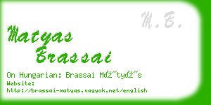 matyas brassai business card